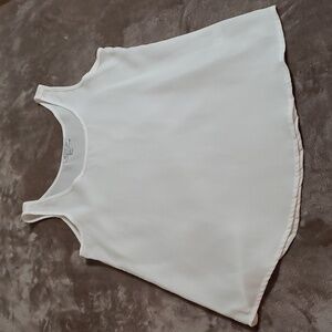 Active USA. Versatile Sheer White Tank Top   Size S.  EUC